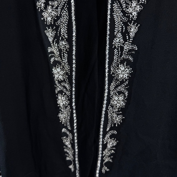 VTG Sparkle & Shine: Bob Mackie Wearable Art Silver Embellished Black Sweater - Picture 2 of 8